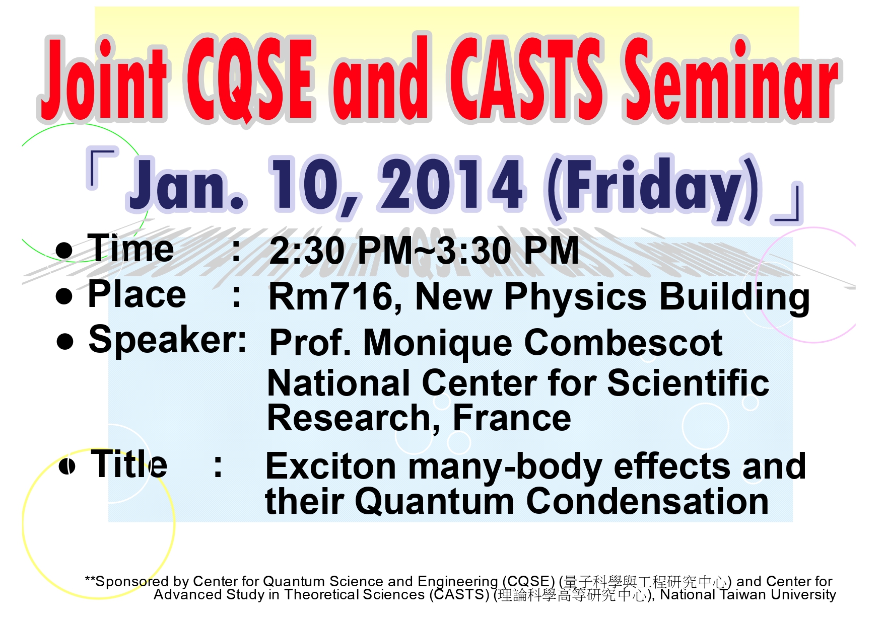 Joint CQSE and CASTS Seminar