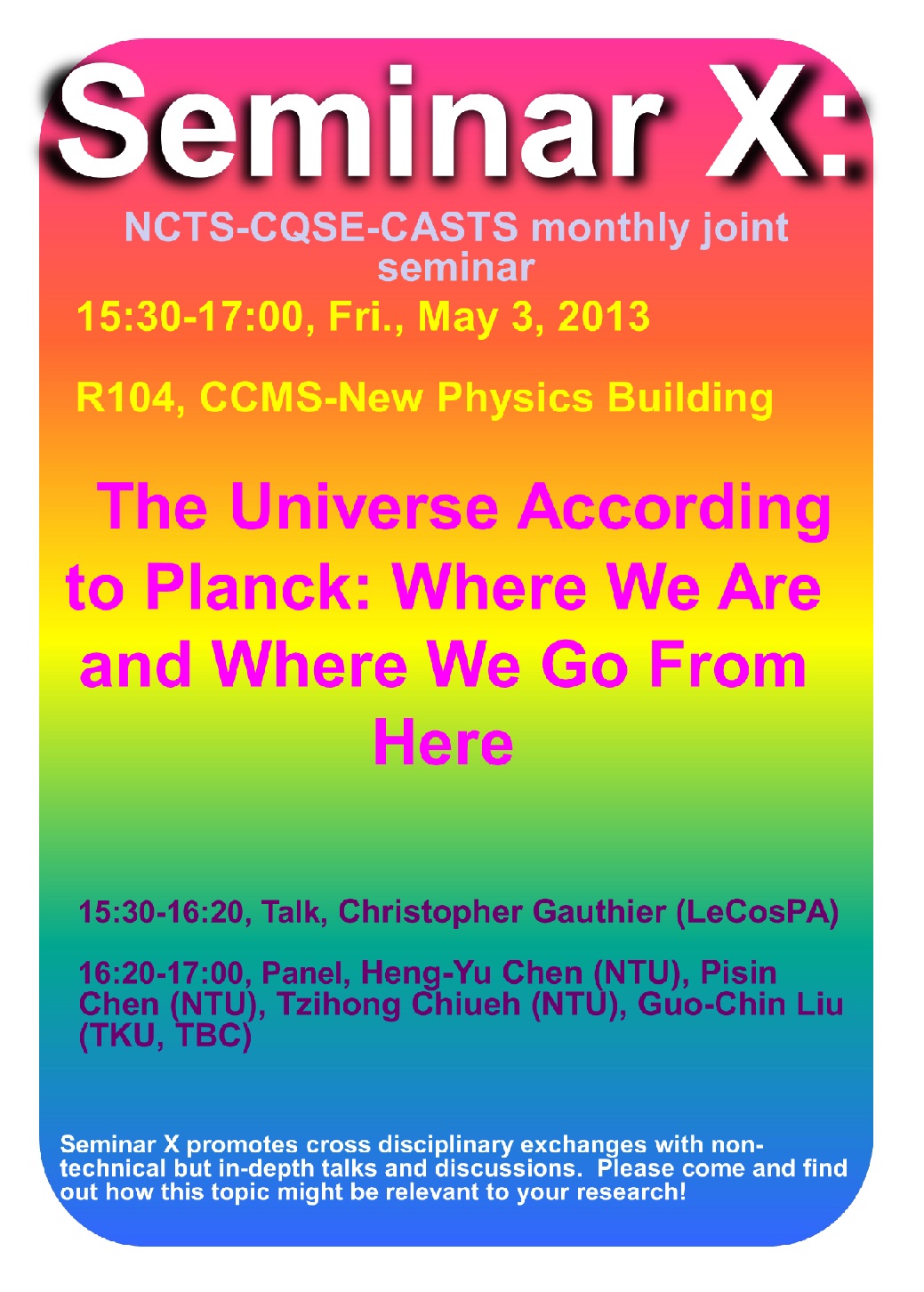 NCTS-CQSE-CASTS Monthly Joint Seminar