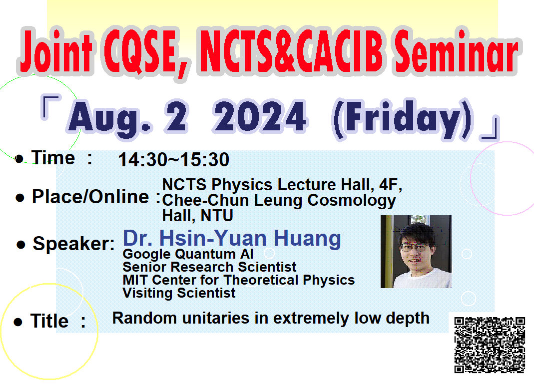 Joint CQSE, NCTS&CACIB Seminar